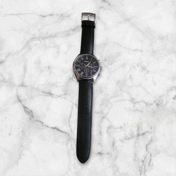 Fossil Men Chronograph Date Watch – Black Dial – Unusual Hands – New Battery - Picture 8 of 9